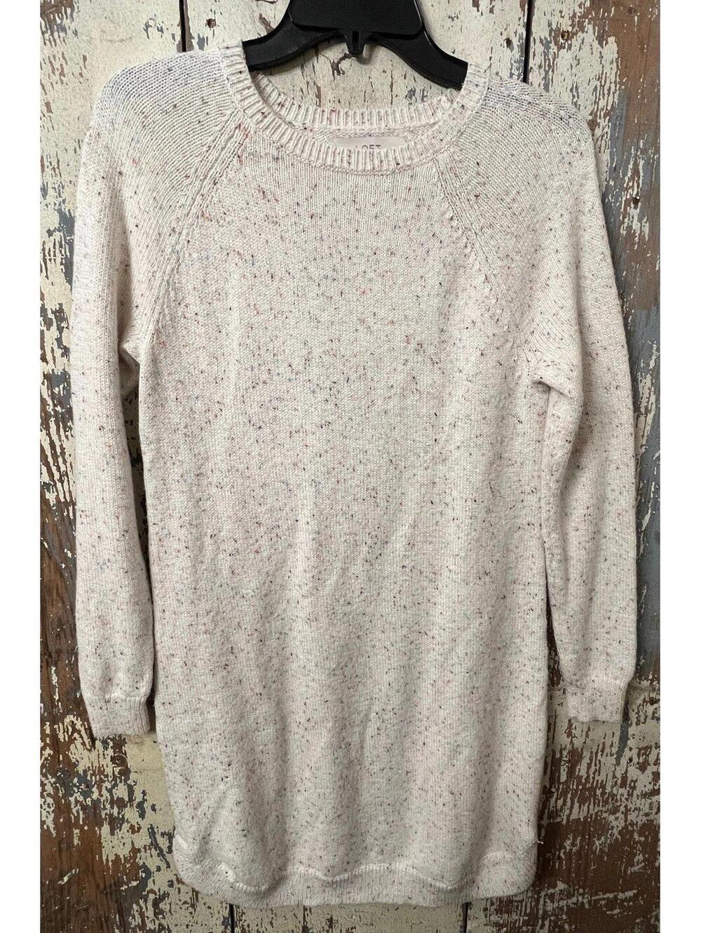 Ann Taylor LOFT cream confetti sweater dress, size Small